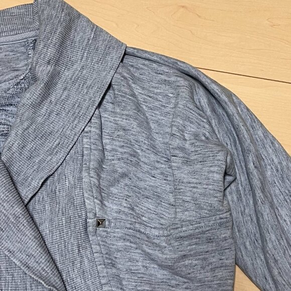 Wilfred Aritzia Diderot Sweater Cardigan Space Dye Heathered Blue Sz XXS - Picture 5 of 12